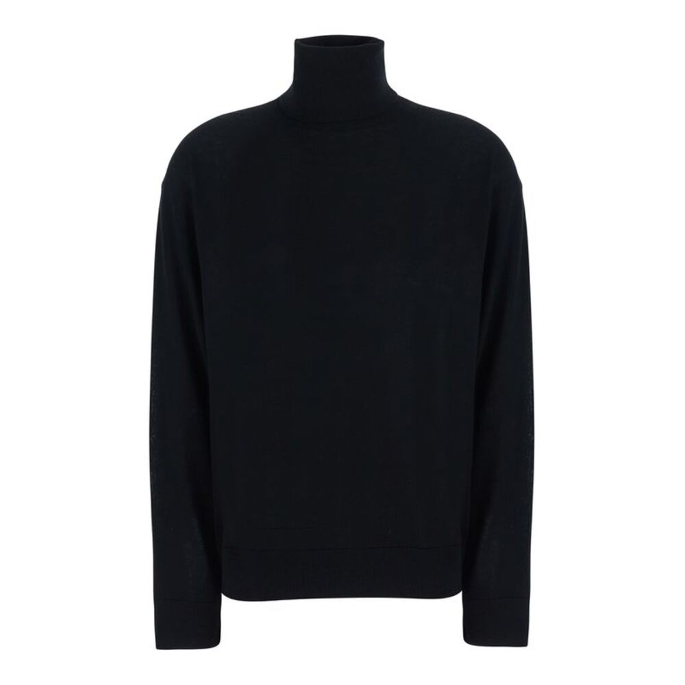 Semicouture Women 'Freda' Black Sweater With V-Neck In Virgin Wool For Women